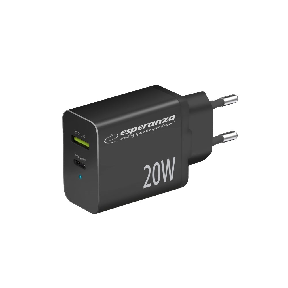Esperanza EZC105K Mains Charger 20W Black