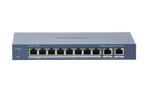 Hikvision DS-3E0310HP-E(C) network switch Unmanaged Fast Ethernet (10/100) Power over Ethernet (PoE) Blue
