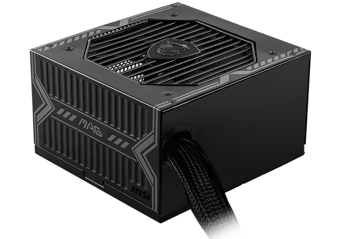 MSI MAG A550BN UK PSU '550W, 80 Plus Bronze certified, 12V Single-Rail, DC-to-DC Circuit, 120mm Fan, Non-Modular, Sleeved Cables, ATX Power Supply Unit, UK Powercord, Black'