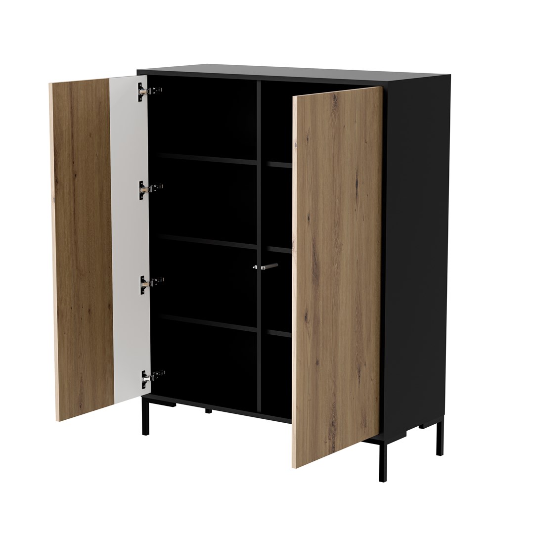 Cama MERCI Chest Of Drawers 100 X 40 X 129 Cm Black/Artisan Oak
