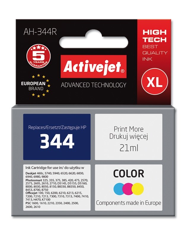 Activejet AH-344R ink (replacement for HP 344 C9363EE; Premium; 21 ml; color)