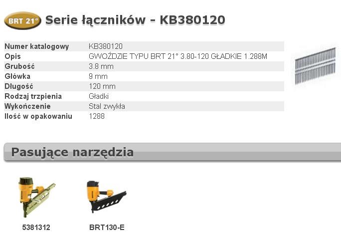 BOSTITCH GWOŹDZIE BRT21 3 80-120 1 28M