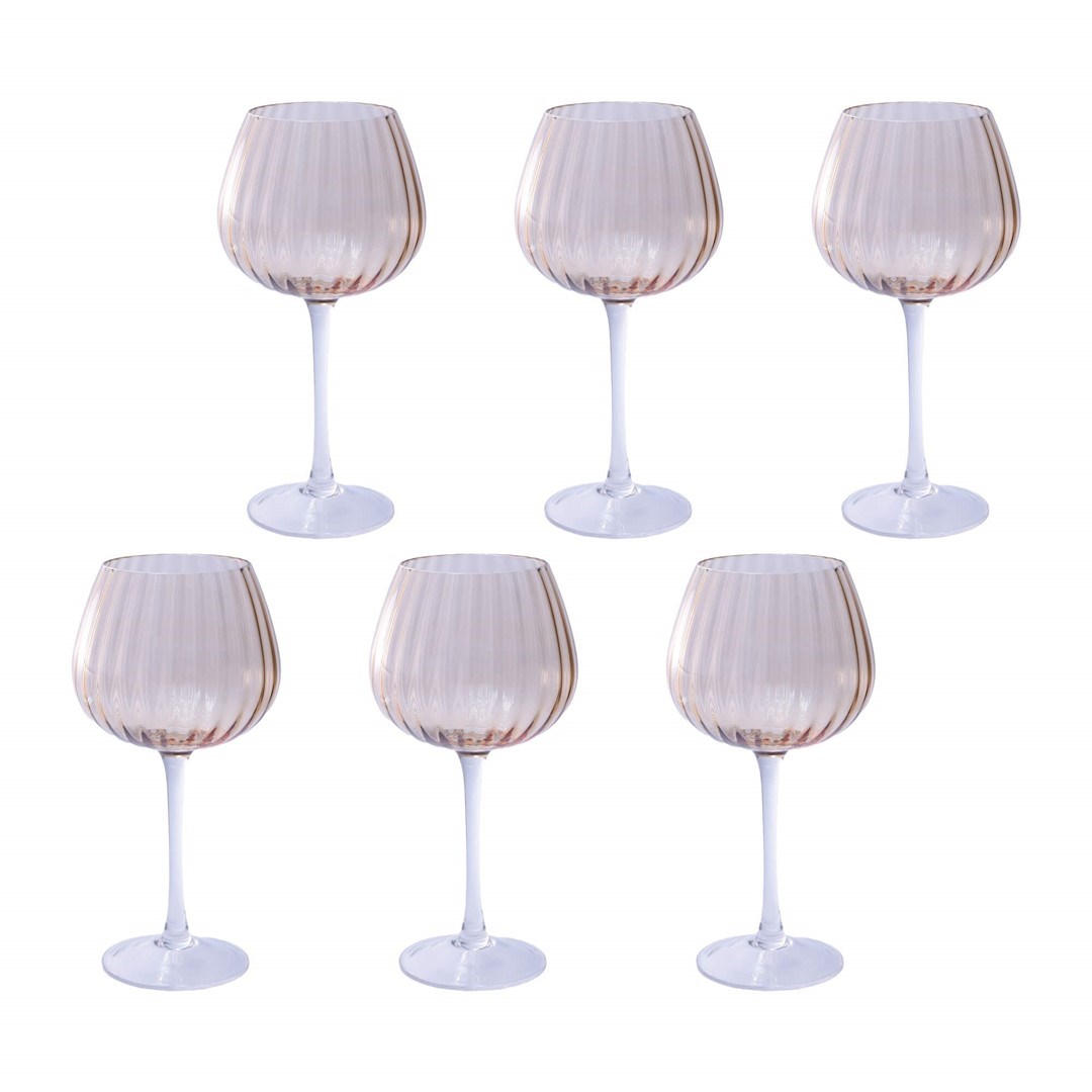 ROSE TULIPANI PRISMIA Set Of 6 Glasses 460 Ml