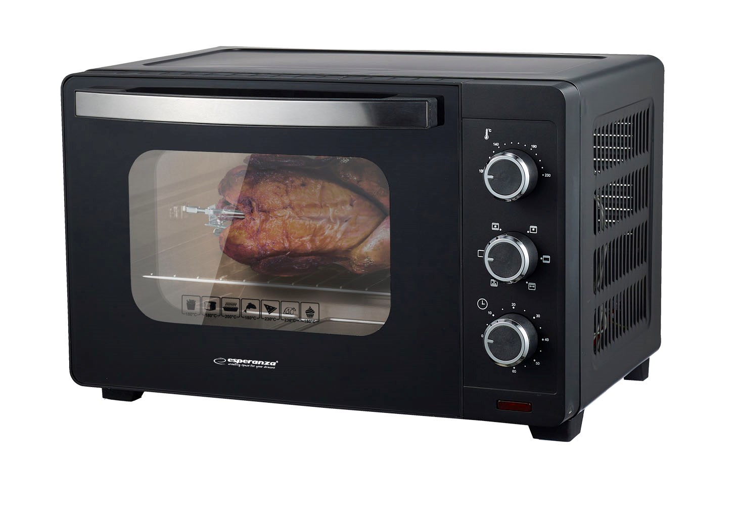 Esperanza EKO006N Mini Oven With Convection And Spit 25 L 1600W Black
