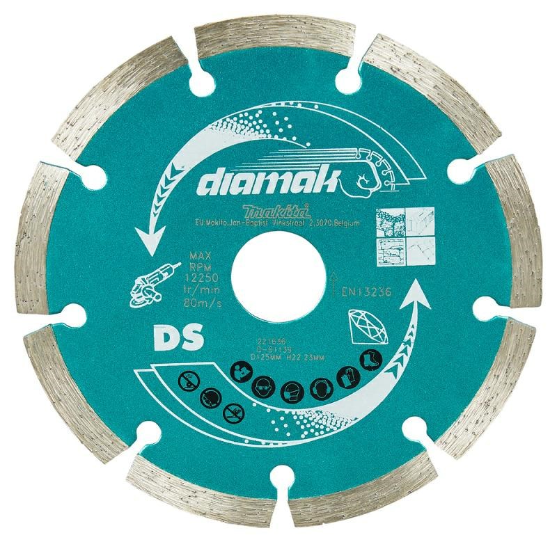 MAKITA DIAMOND BLADE 125x22 23mm SEGMENT /10pcs. CONCRETE BRICK MARBLE