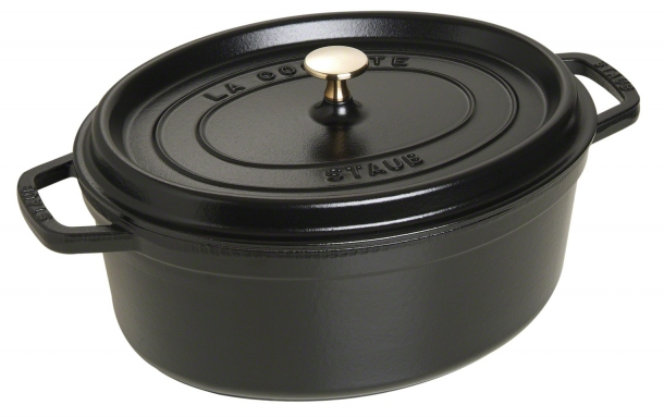 Staub La Cocotte 31cm Oval. Schwarz. Gusseisen