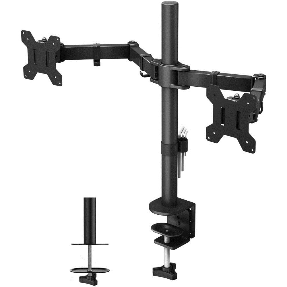 Techly ICA-LCD 382-D monitor mount / stand 68.6 cm (27") Desk Black