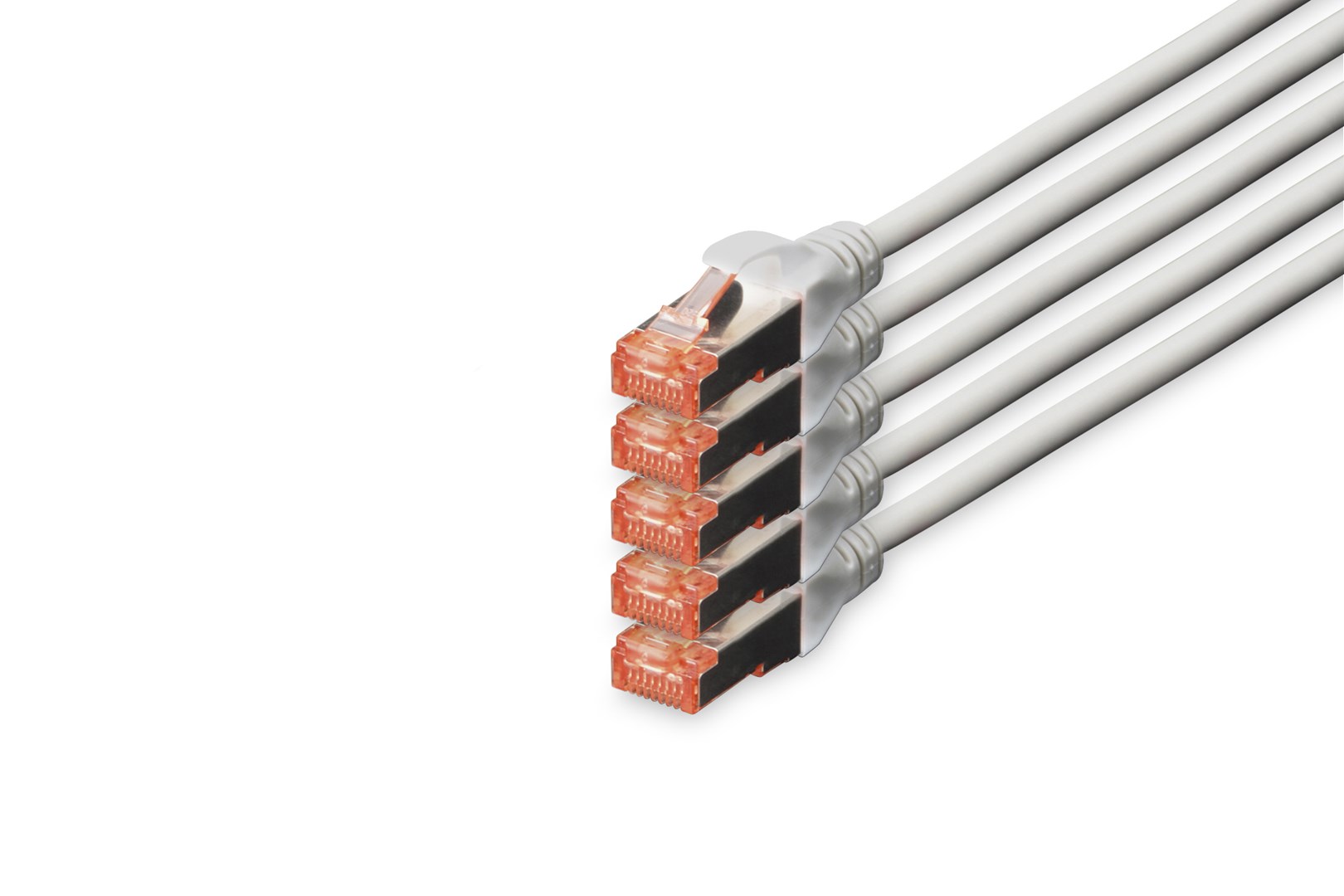 CAT 6 S/FTP patch cable, 5 pieces