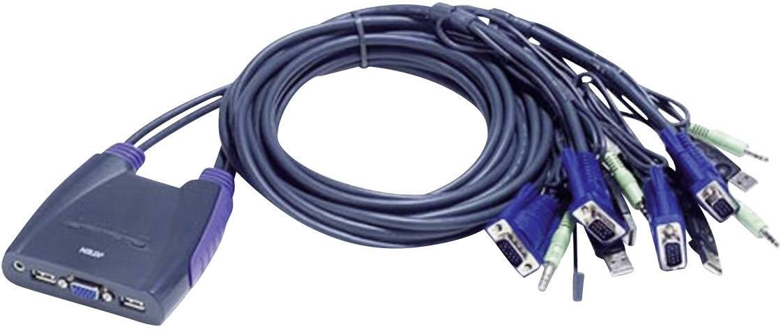 KVM Cable Switch 4-Port USB VGA KVM Switch With Audio ATEN