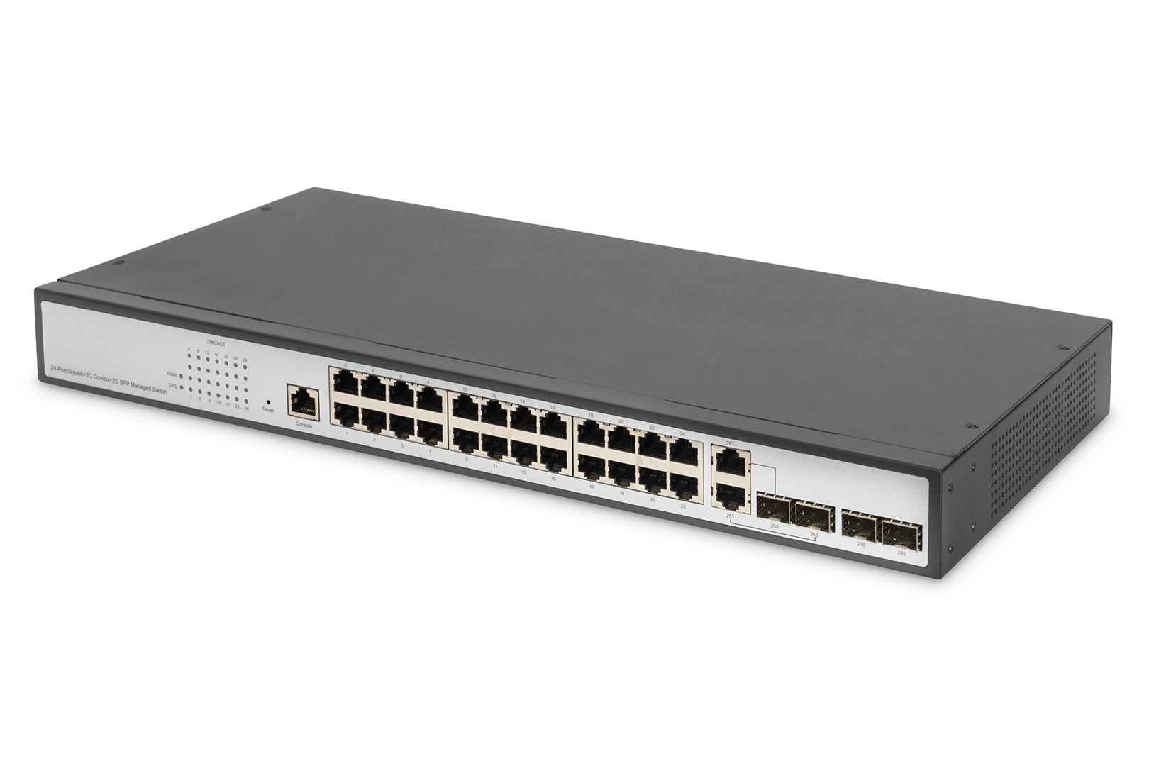 24-Port Gigabit Switch, 19 Inch, Managed, 2 Uplinks