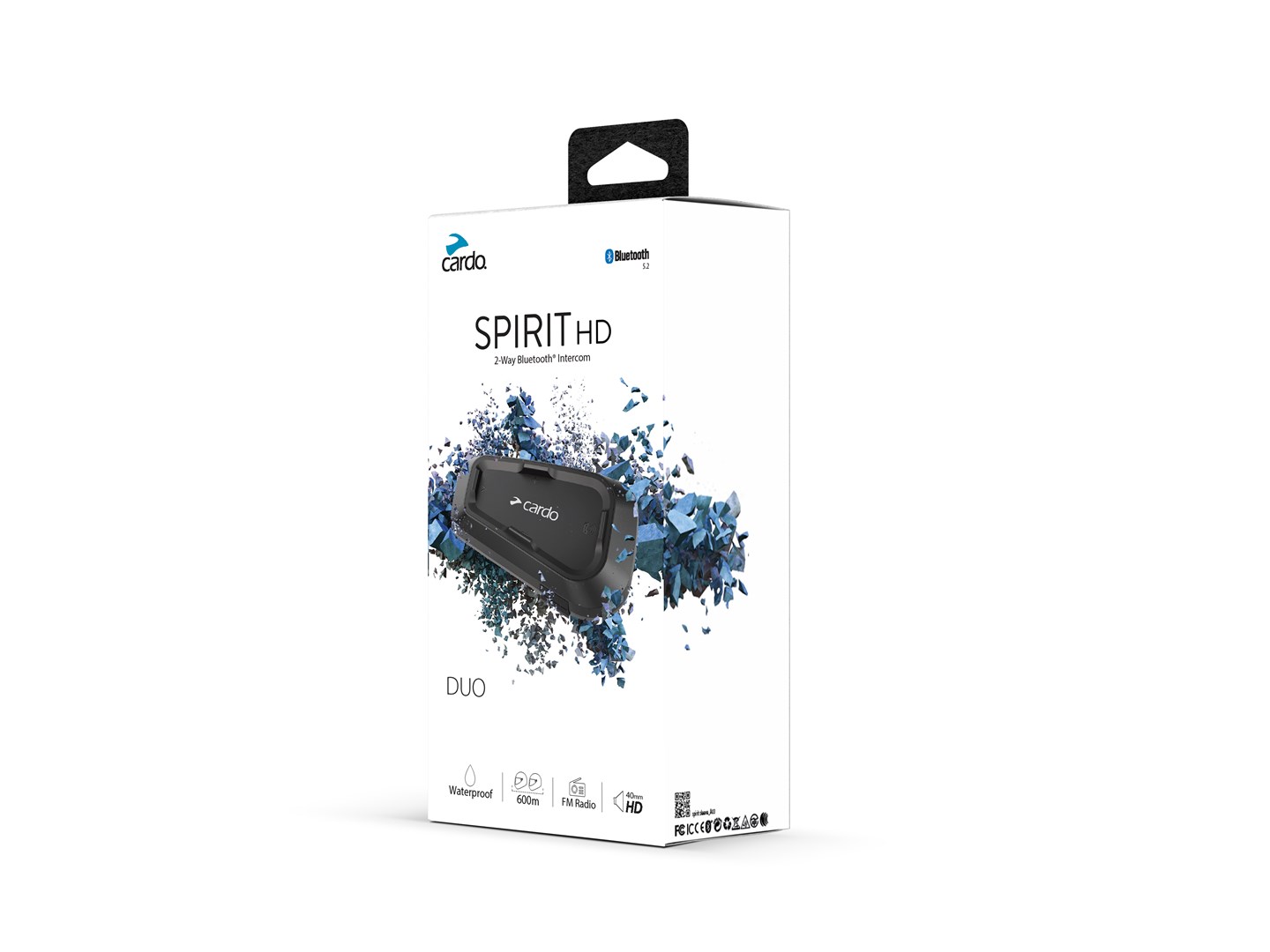 Cardo Spirit HD Duo Motorcycle Intercom 2 Channels 600 M Black