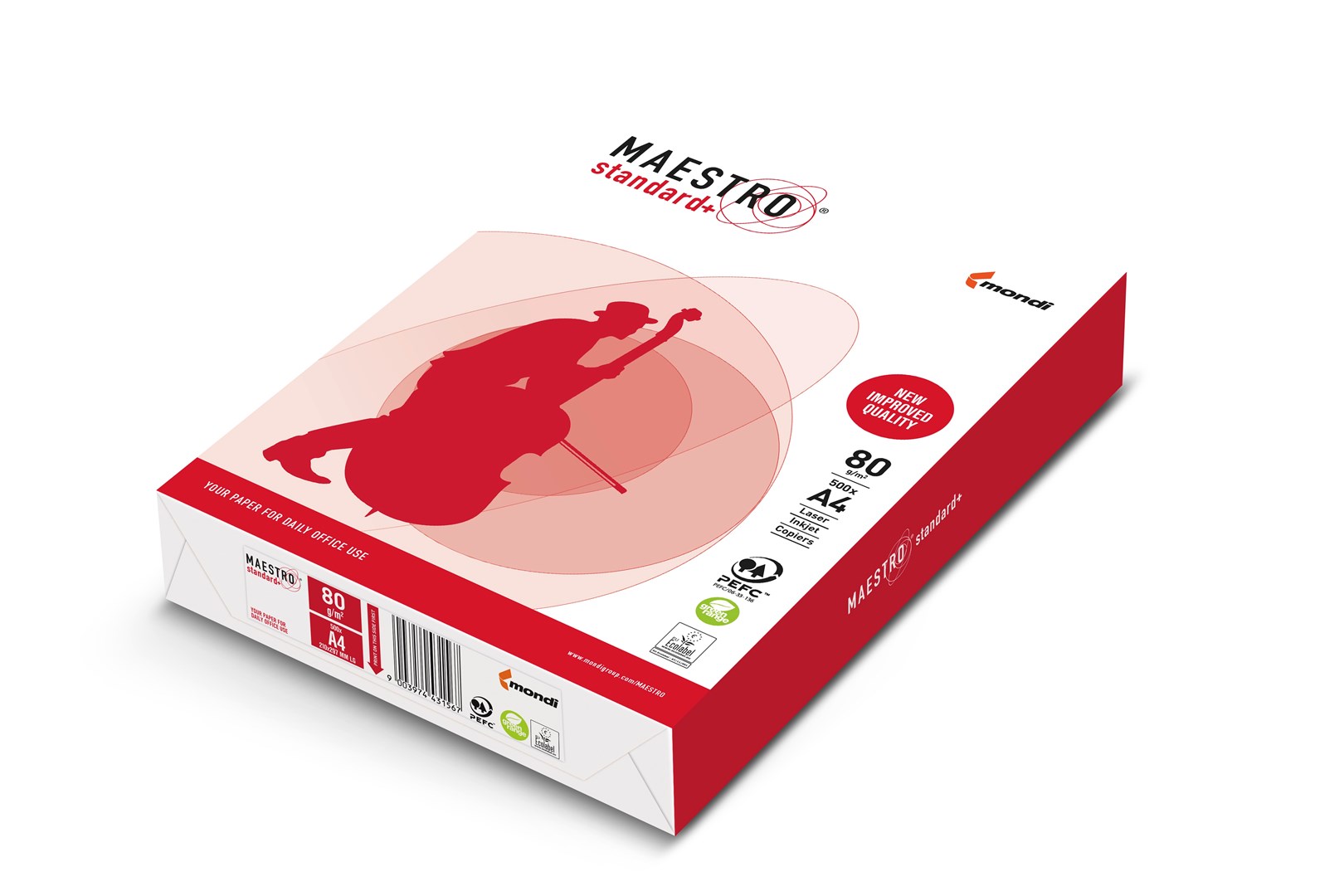 Paper Copier Office Maestro Standard Plus Class B 94918A80 (A4; 80g/M2; 500 Sheets; Paper White Matte)