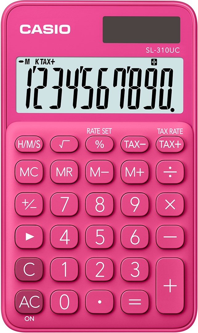 CASIO CALCULATOR POCKET SL-310UC-RD RED 10 DIGIT DISPLAY