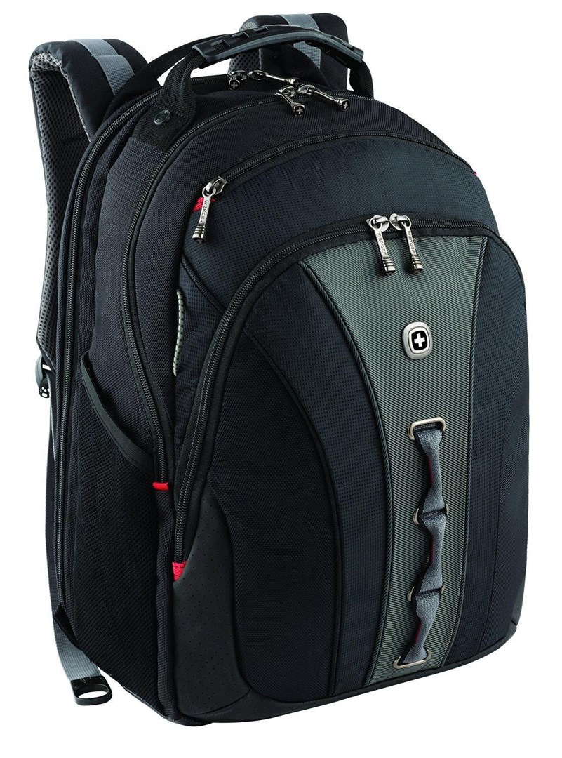 WENGER Legacy Notebook Rucksack Fuer 35,8 Bis 39,6cm 14,1 Bis 15,6Zoll Tablet, Laptop Black Grey
