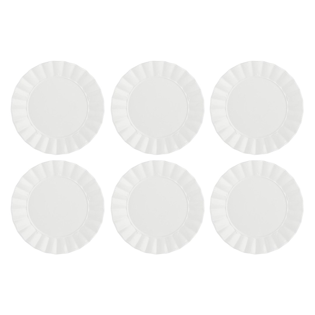 Set Of 6 Ducale Dinner Plates - White 26.5 Cm