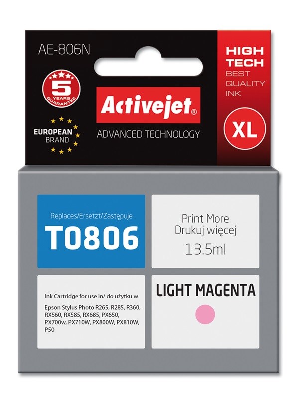 Activejet AE-806N ink (replacement for Epson T0806; Supreme; 13.5 ml; light magenta)