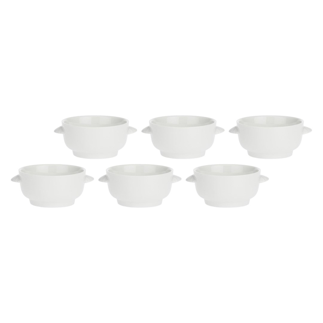 Set Of 6 Terrine Soup Bowls - White 12.5 Cm