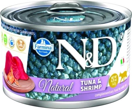 FARMINA N D Cat Natural Tuna Shrimp Wet Cat Food - 140 G