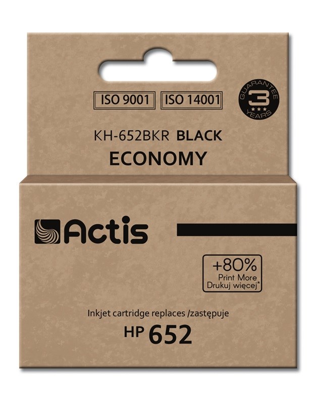 Actis KH-652BKR ink (replacement for HP 652 F6V25AE; Standard; 15 ml; black)