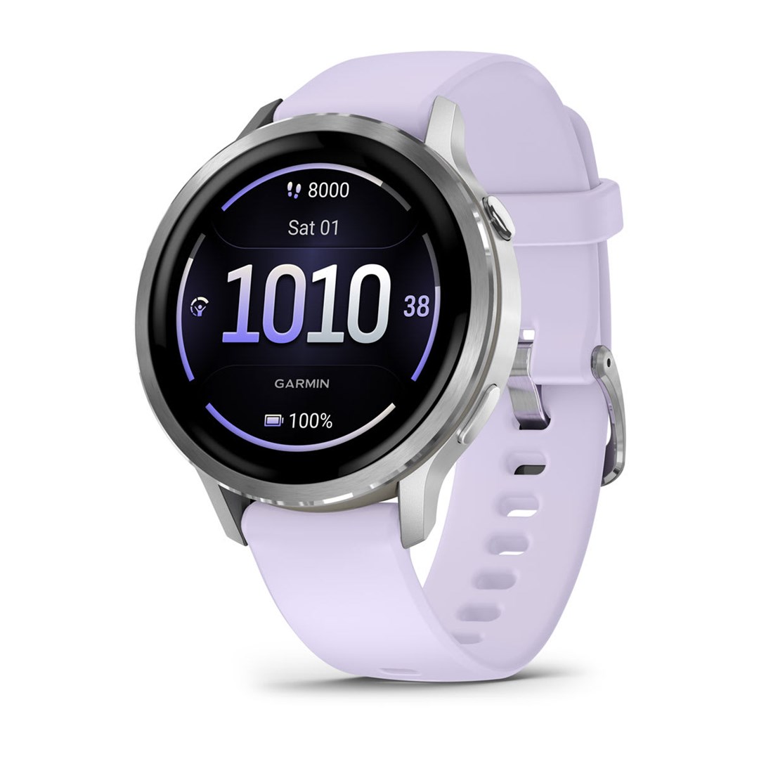 Garmin Venu 4 41mm Gray/Silver/Lavender Silicone Band