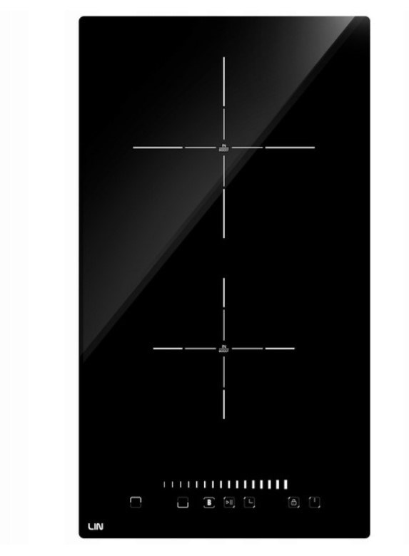 LIN Induction Cooktop LI-B23511 29 Cm 2 Burners Black