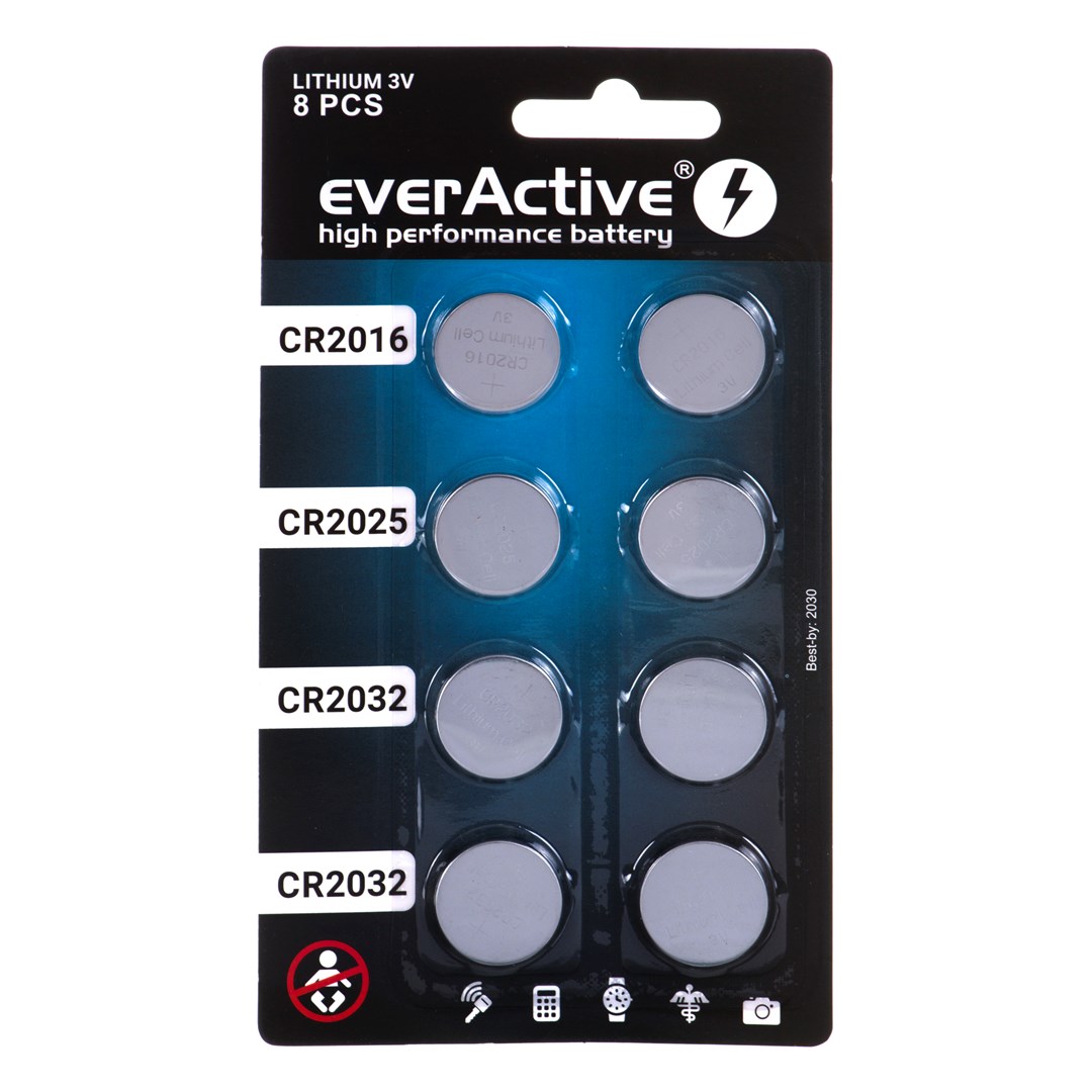 Lithium Battery Set EverActive 4 X CR2032 2 X CR2025 2 X CR2016 8
