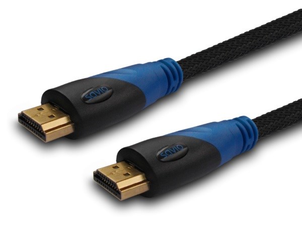 Savio CL-49 HDMI cable 5 m HDMI Type A (Standard) Black, Blue