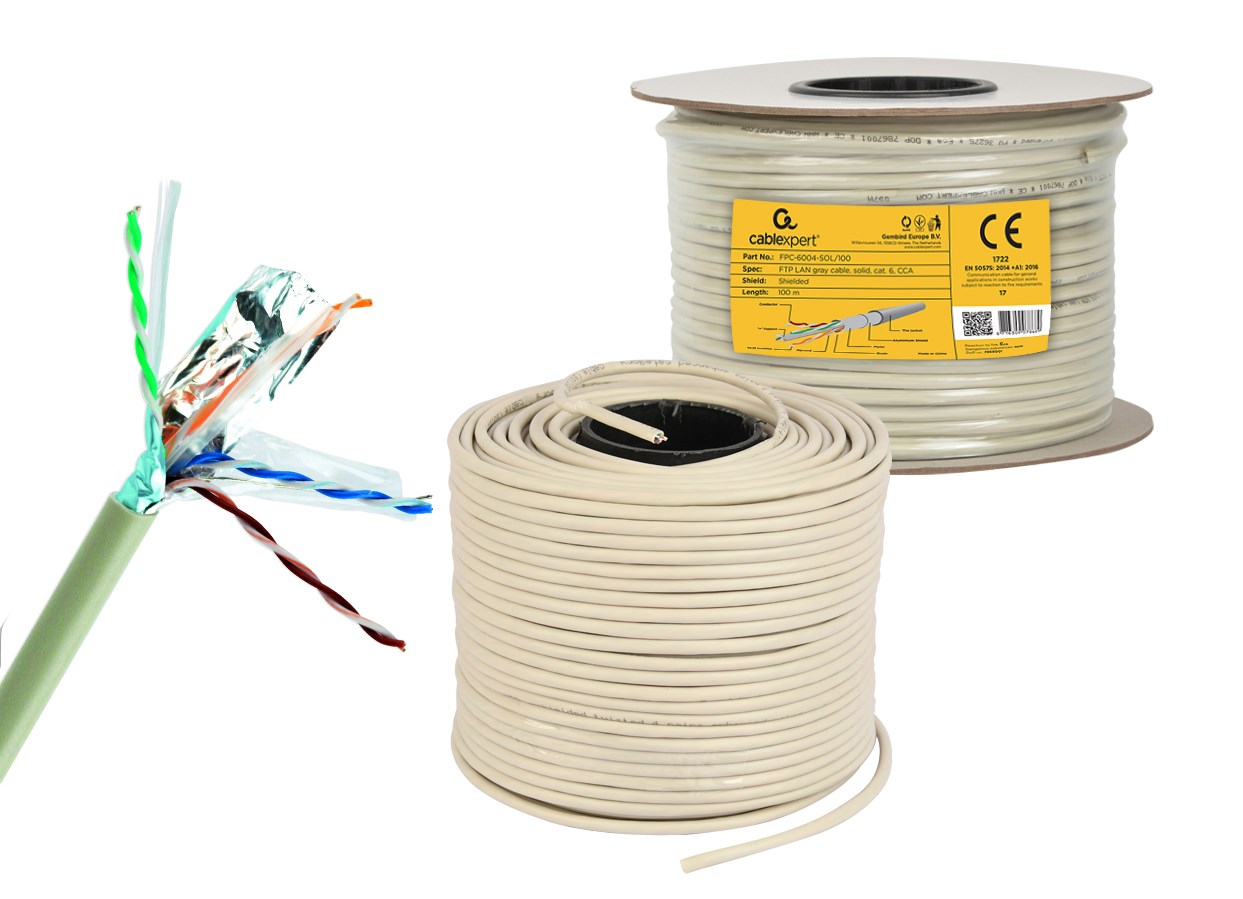 Gembird CAT6 FTP 100m networking cable Grey F/UTP (FTP)