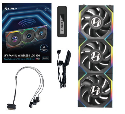 Lian Li UNI FAN SL Wireless LCD 120 Computer case 12 cm Black 3 pc(s)