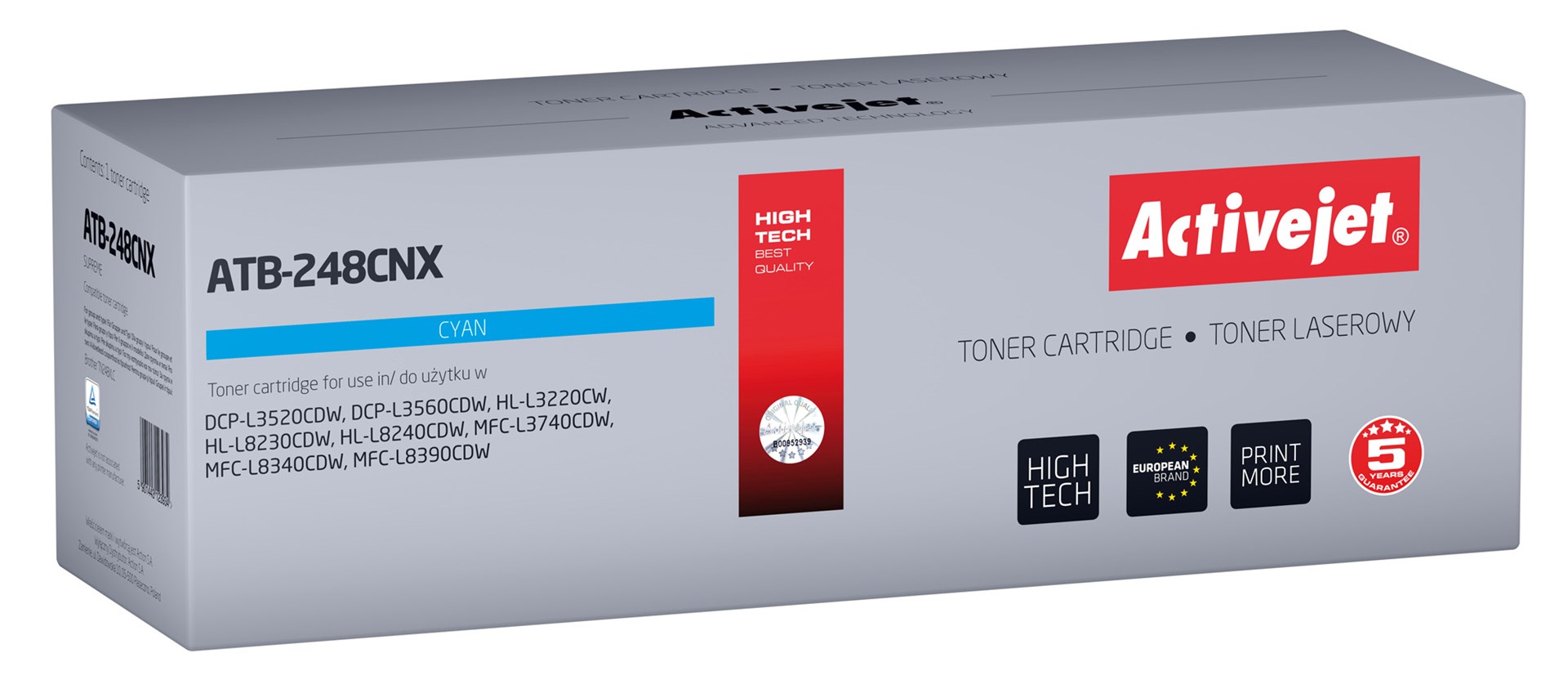 Activejet ATB-248CNX Toner for Brother printers; Replacement Brother TN248XLC; Supreme; 2300 pages; blue)