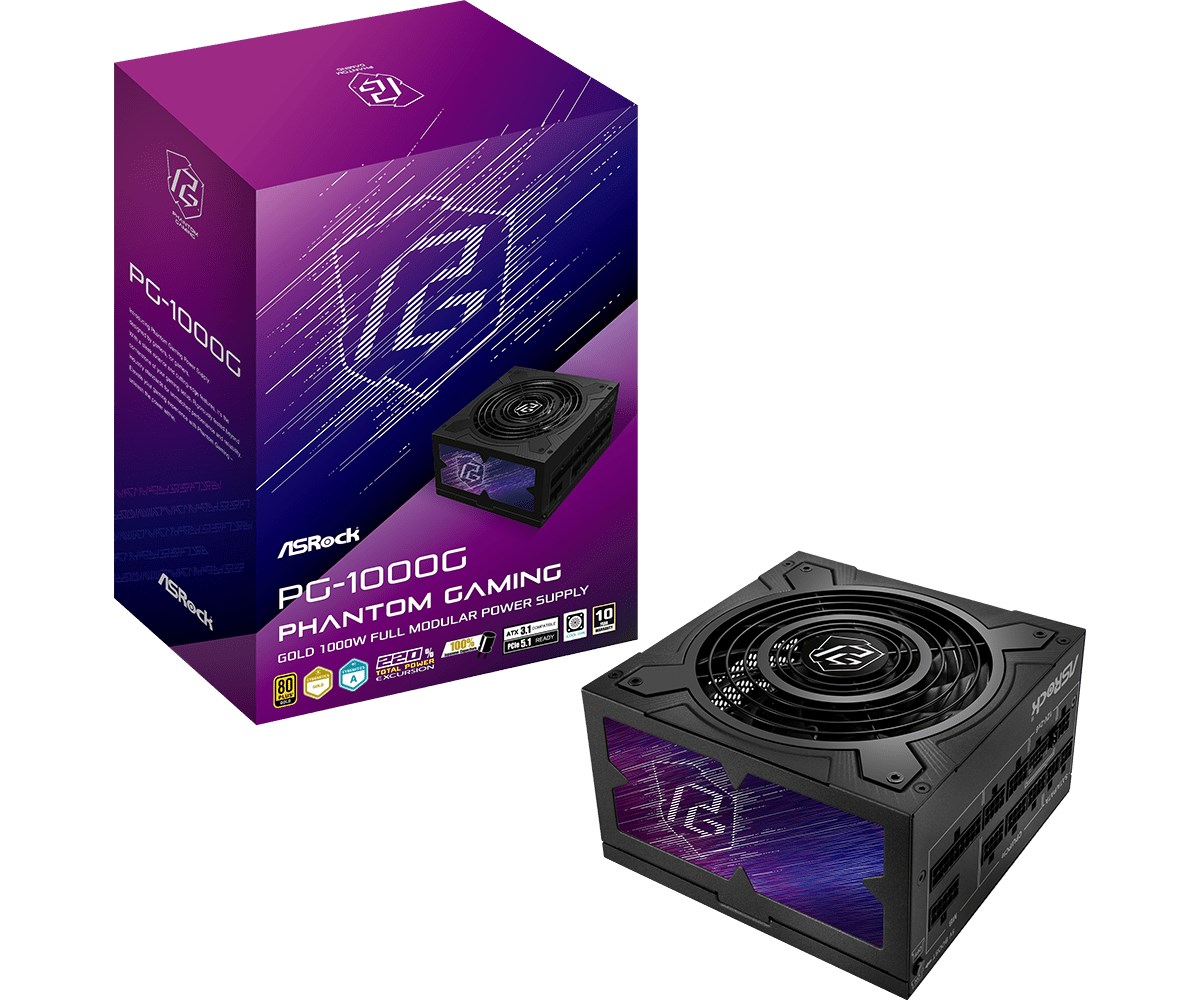 Asrock Phantom Gaming PG-1000G power supply unit 750 W 20+4 pin ATX ATX Black