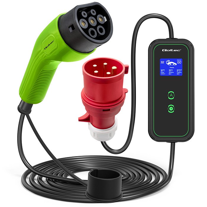 Qoltec Mobile EV Charger 2-In-1 Type2 7kW 230V CEE 5 PIN