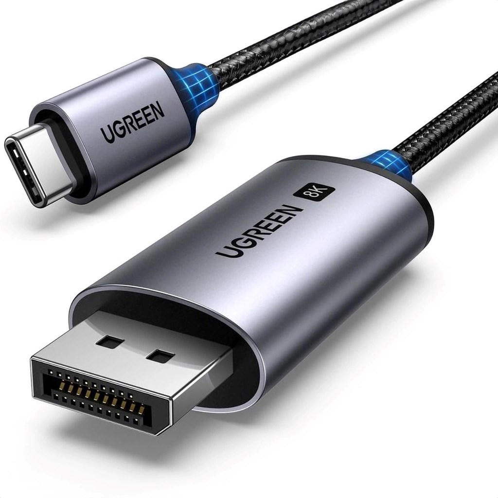 Ugreen CM556 Cable With USB-C And DisplayPort 8K Connectors 1 M Long - Grey