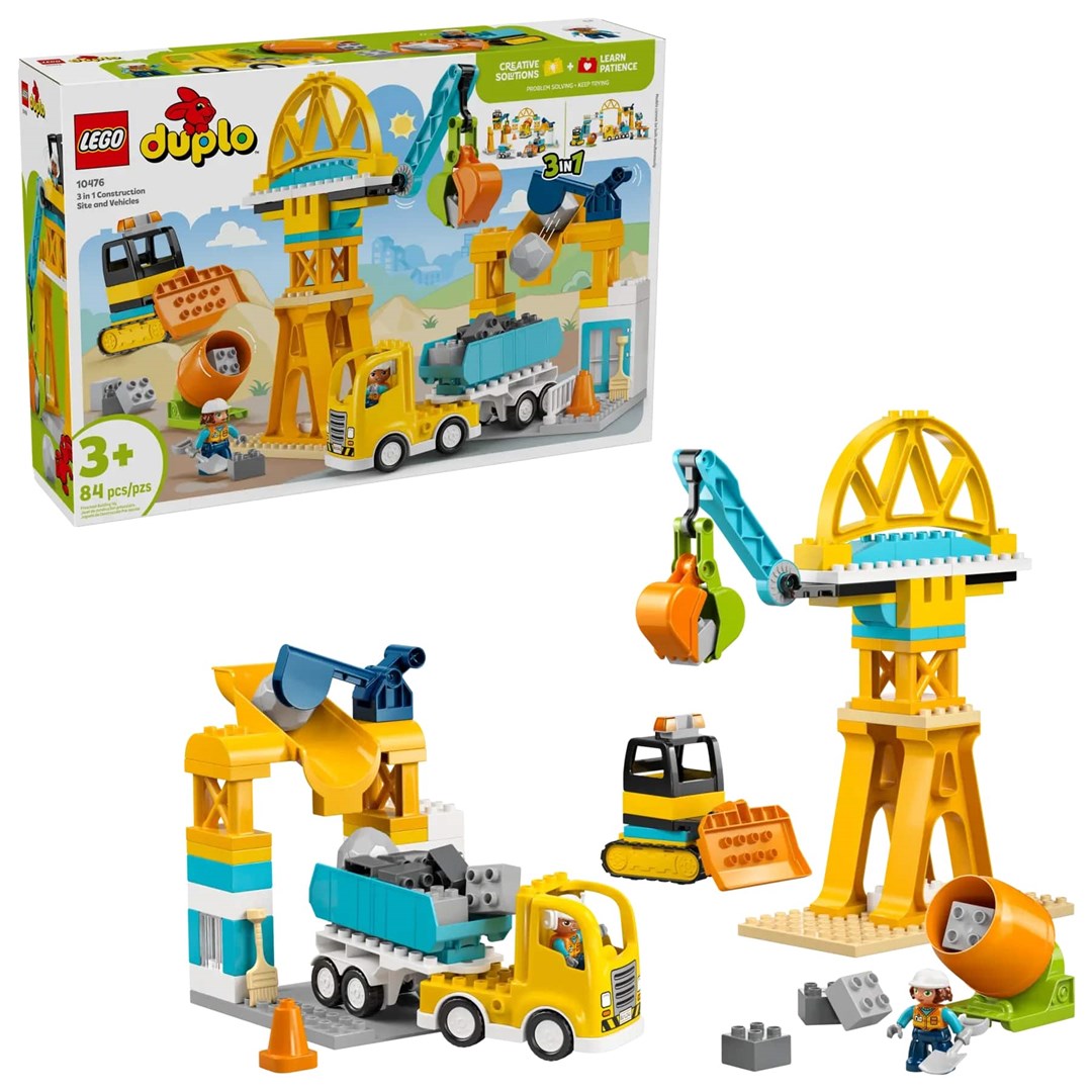 LEGO DUPLO 10476 Baustelle Mit Baufahrzeugen 3-In-1-Set