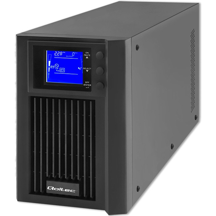 Qoltec Power Supply Awaryjny UPS On-Line Pure Sine Wave 2kVA 1.6kW LCD USB