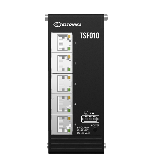 Teltonika NETWORKS TSF010 Flat Ethernet Switch Unmanaged Fast Ethernet (10/100) DIN rail Black