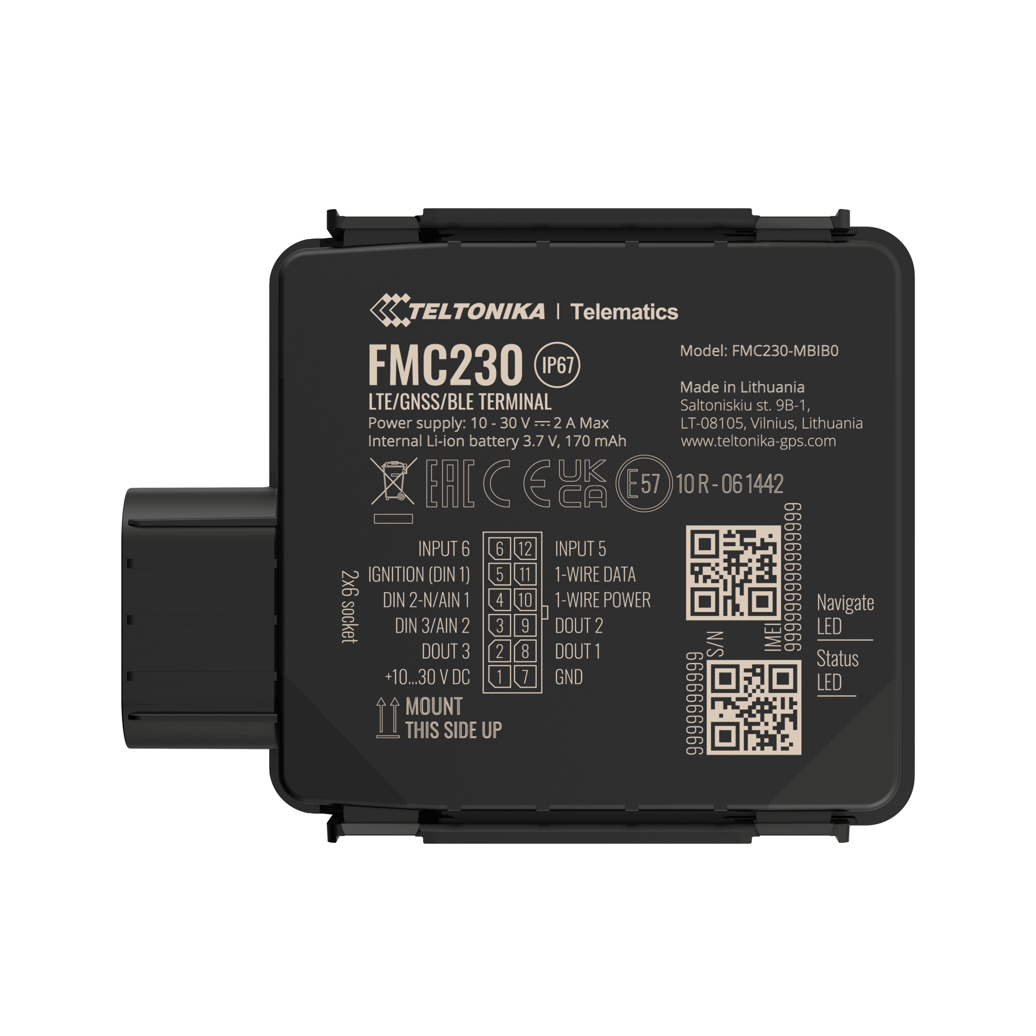 WATER-RESISTANT 4G LTE CAT 1 TRACKER WITH FLEXIBLE INPUTS