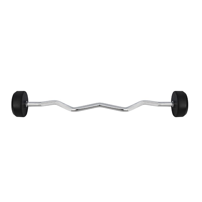 HMS GSL35 Fixed Barbell/Grip Rubberised Broken 35kg