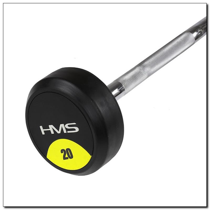 HMS GSL20 Fixed Rubberised Barbell/Grip 20kg