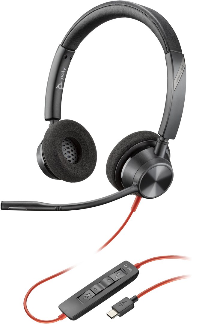 HP Poly Blackwire 3320 Stereo USB-C Headset +USB-C/A Adapter