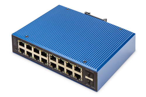 Industrial 16+2 port L2 managed Gigabit Ethernet PoE switch