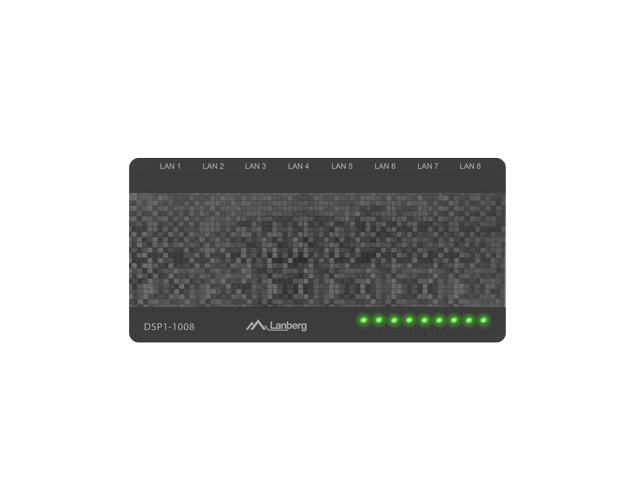 Lanberg DSP1-1008 network switch Unmanaged Gigabit Ethernet (10/100/1000) Black, Grey