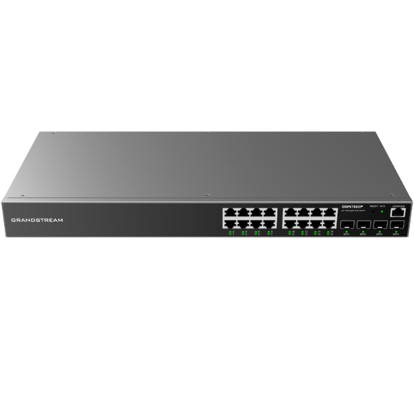 Grandstream Networks GWN7802P network switch Managed L2+ Gigabit Ethernet (10/100/1000) Power over Ethernet (PoE) 2U Black