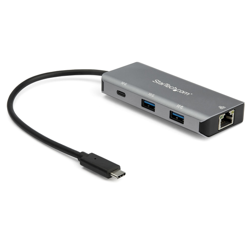 StarTech.com 3 Port USB C Hub with Gigabit Ethernet RJ45 GbE Port - 2x USB-A, 1x USB-C - SuperSpeed 10Gbps USB 3.1/3.2 Gen 2 Type C Hub Adapter - USB Bus Powered - Aluminum - Works w/TB3~3 Port USB C Hub with Gigabit Ethernet RJ45 GbE Port - 2x USB-A, 1x USB-C - SuperSpeed 10Gbps USB 3.2 Gen 2 Type C Hub Adapter - USB Bus Powered - Aluminum - Works w/TB3