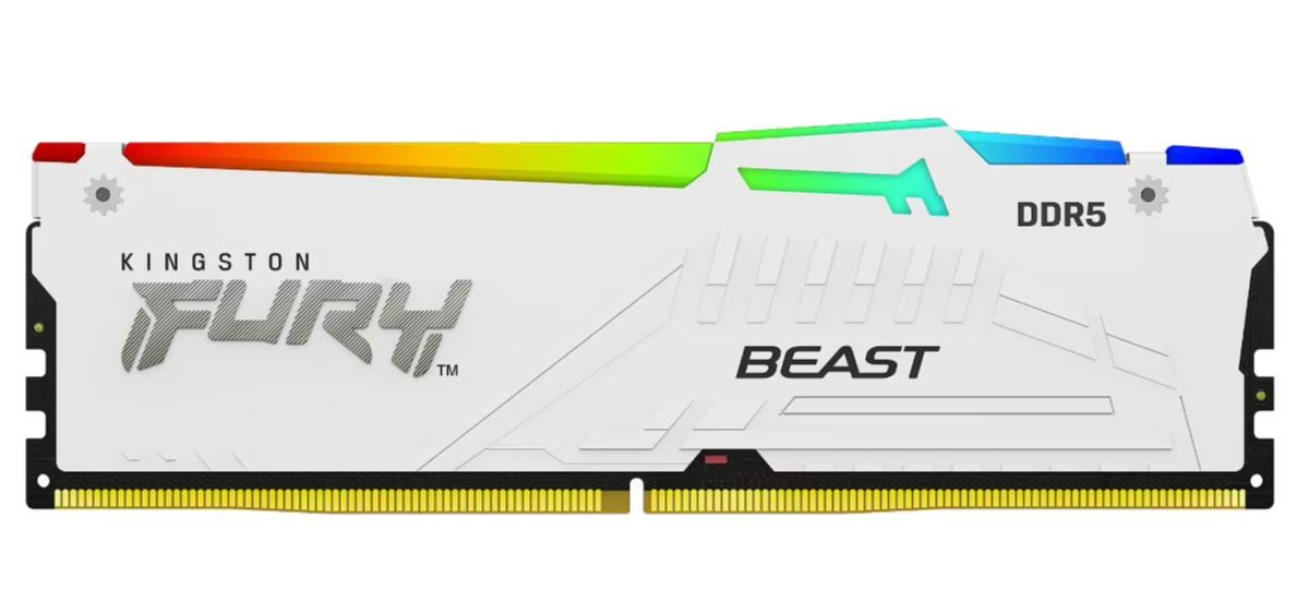 Kingston Technology FURY Beast 16GB 6000MT/s DDR5 CL36 DIMM White RGB EXPO