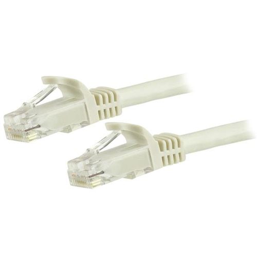 StarTech.com 3m CAT6 Ethernet Cable - White CAT 6 Gigabit Ethernet Wire -250MHz 100W PoE RJ45 UTP Network/Patch Cord Snagless w/Strain Relief Individually Tested