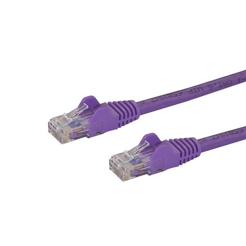 StarTech.com 50cm CAT6 Ethernet Cable - Purple CAT 6 Gigabit Ethernet Wire -250MHz 100W PoE RJ45 UTP Network/Patch Cord Snagless w/Strain Relief Individually Tested