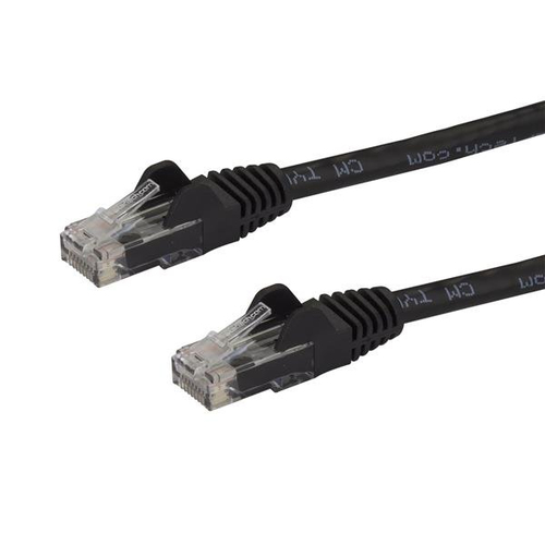 StarTech.com 5m CAT6 Ethernet Cable - Black CAT 6 Gigabit Ethernet Wire -250MHz 100W PoE RJ45 UTP Network/Patch Cord Snagless w/Strain Relief Individually Tested