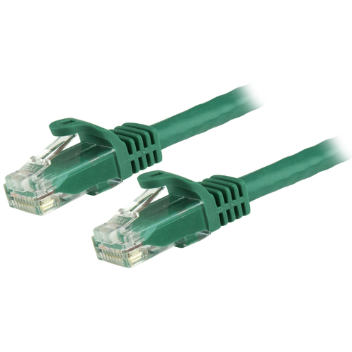 StarTech.com 5m CAT6 Ethernet Cable - Green CAT 6 Gigabit Ethernet Wire -250MHz 100W PoE RJ45 UTP Network/Patch Cord Snagless w/Strain Relief Individually Tested