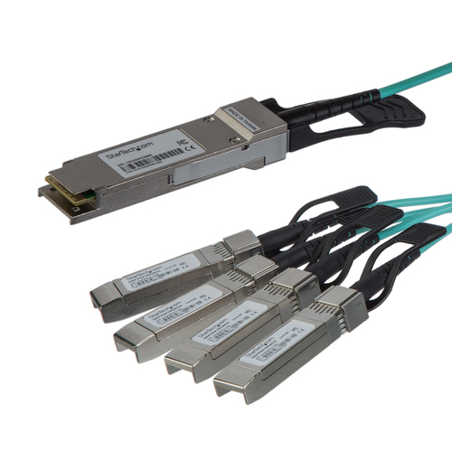 StarTech.com AOC Breakout Cable for Cisco QSFP-4X10G-AOC3M - 3m/9.84ft 40G 1x QSFP+ to 4x SFP+ AOC Cable - 40GbE QSFP+ Active Optical Fiber - 40Gbps QSFP Plus/Transceiver Module Breakout Cable - C9300 C3850 (QSFP4X10GAO3)~AOC Breakout Cable for Cisco QSFP-4X10G-AOC3M - 3m/9.84ft 40G 1x QSFP+ to 4x SFP+ AOC Cable - 40GbE QSFP+ Active Optical Fiber - 40Gbps QSFP Plus/Transceiver Module Breakout Cable - C9300 C3850